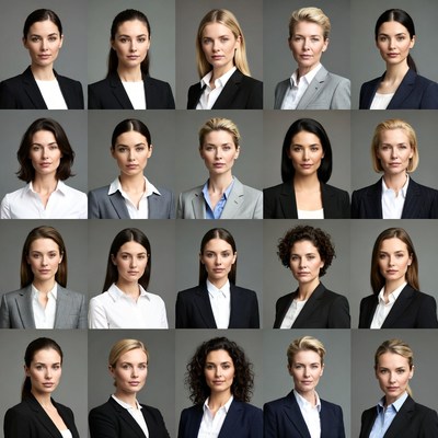 Diverse Professional Women Headshots Grid