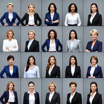 Diverse Professional Women Headshots Grid