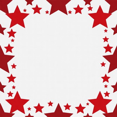 Red Stars Border Frame