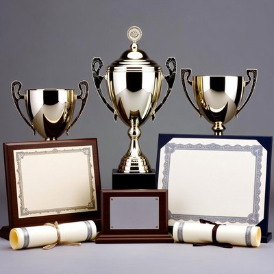 Gold Trophies Awards Plaques Diplomas