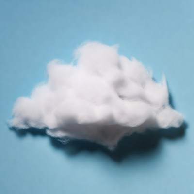 Fluffy white cloud on blue background