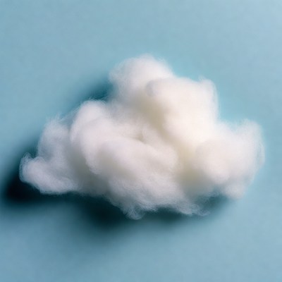 Fluffy white cloud on blue background