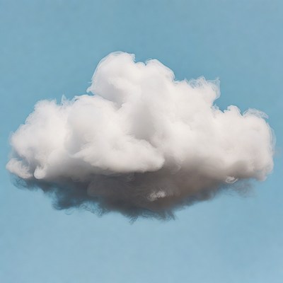 Fluffy White Cloud in Blue Sky