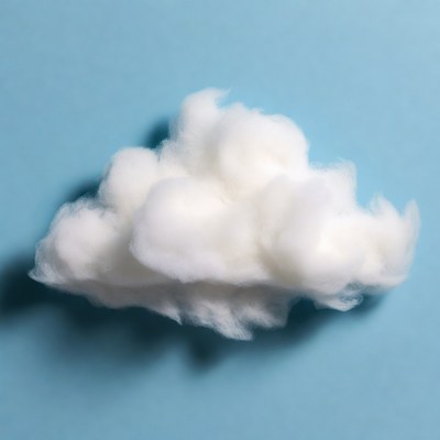 Fluffy white cloud on blue background