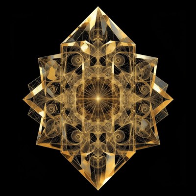 Golden Geometric Crystal Mandala