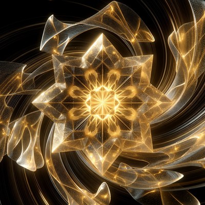 Glowing Golden Star of David