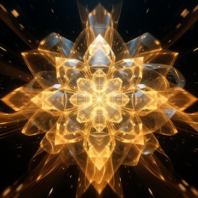 Radiant Golden Crystal Mandala
