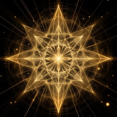 Radiant Golden Star Mandala