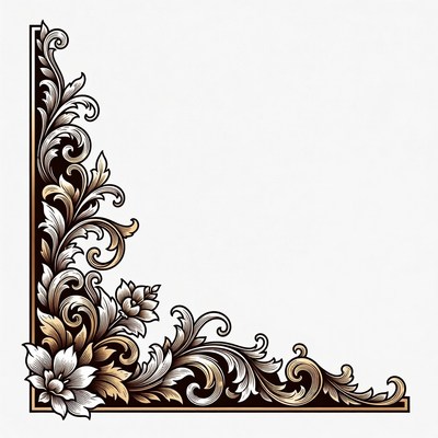 Ornate Floral Corner Border