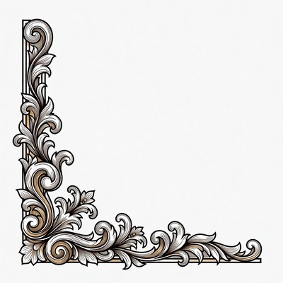 Ornate Floral Corner Border