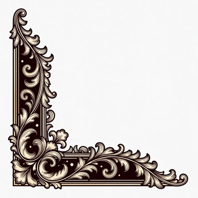 Ornate Victorian Floral Corner Border