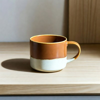 Brown and White Ceramic Mug
