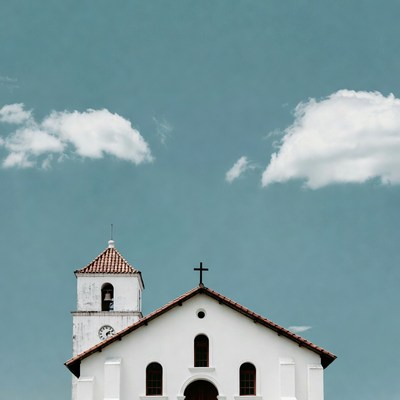 White Church with Bell Tower