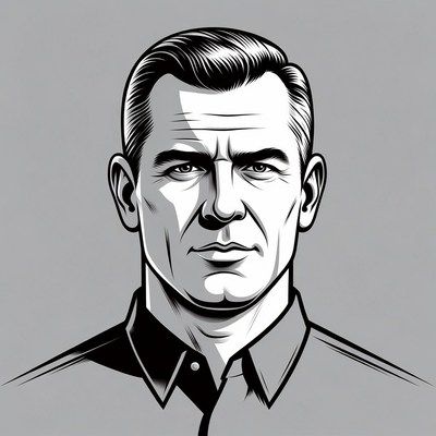 Man in shirt close-up illustration