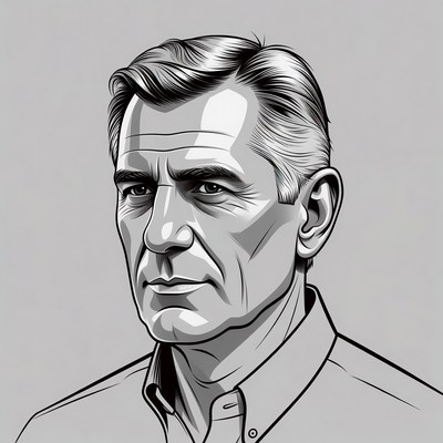 Elderly man portrait illustration