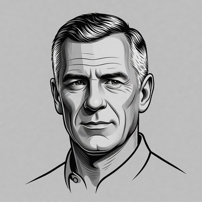 Portrait of mature man in grayscale