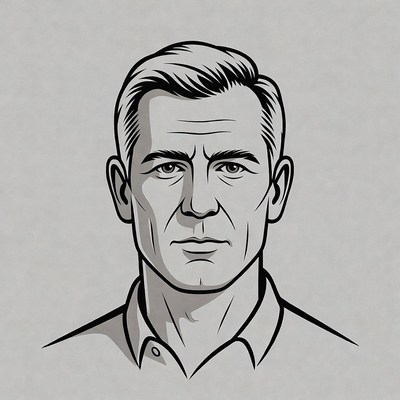Man in collared shirt illustration