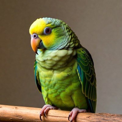 Green Quaker Parrot on perch