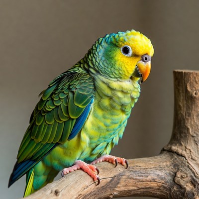 Green Quaker Parrot on perch