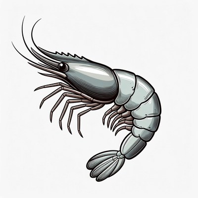 Detailed shrimp illustration