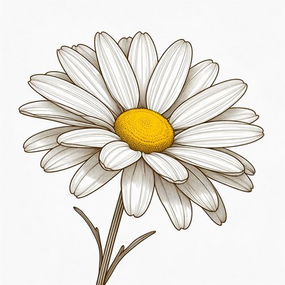 White Daisy Flower Illustration