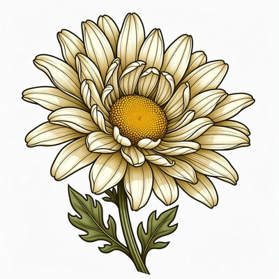 White Daisy Flower Illustration