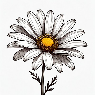 White Daisy Flower Illustration