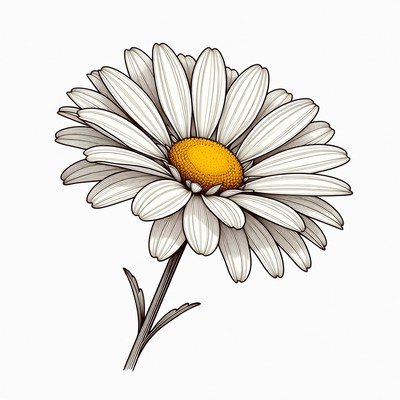 White Daisy Flower Illustration