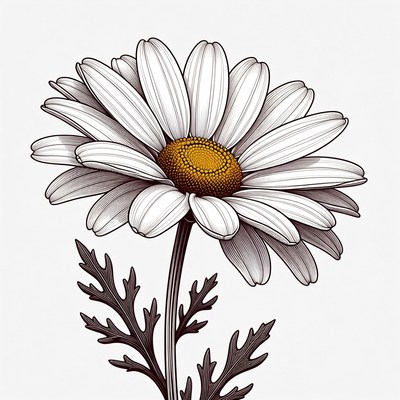 White Daisy Flower Illustration