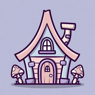 Cute Mushroom Fairy Tale House