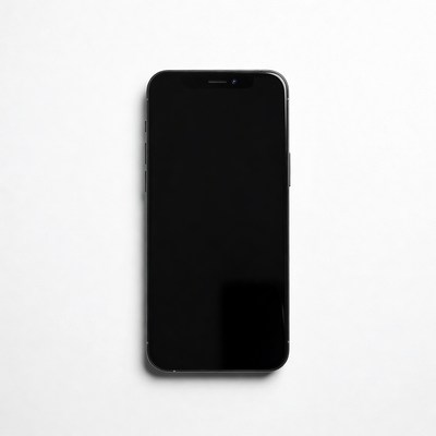 Black iPhone on white background