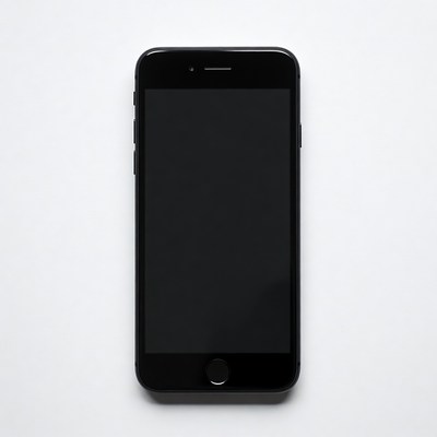 Black iPhone on white background