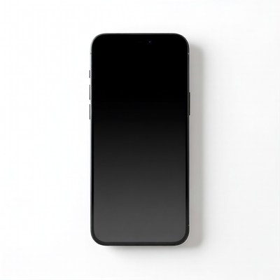 Black iPhone on white background