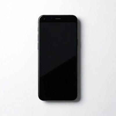 Black iPhone on white background