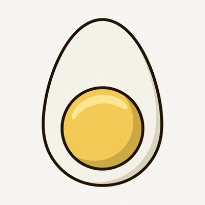 Cracked Egg with Yolk Illustration