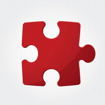 Red puzzle piece illustration