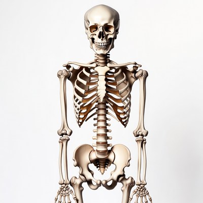 Human skeleton standing pose