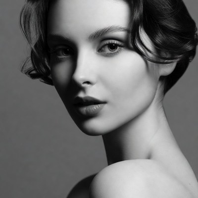 Beautiful woman with wavy black hair