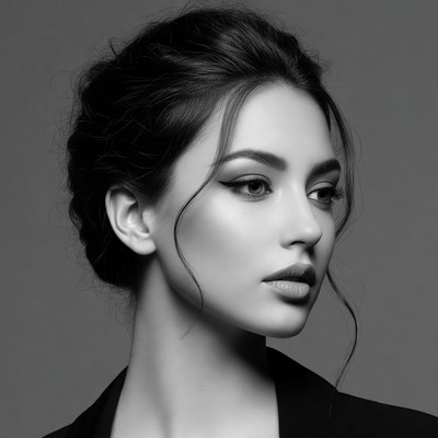 Beautiful woman profile portrait