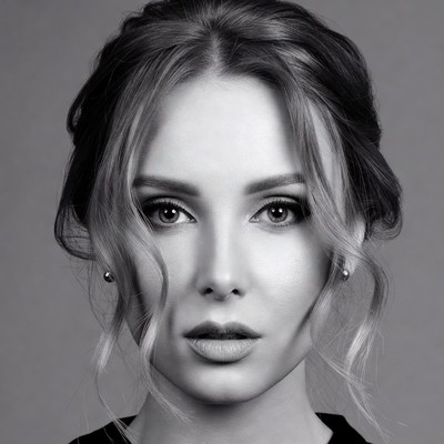 Beautiful woman with updo hairstyle