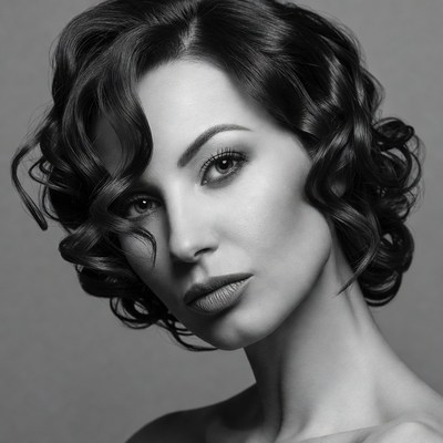 Woman with curly black hair