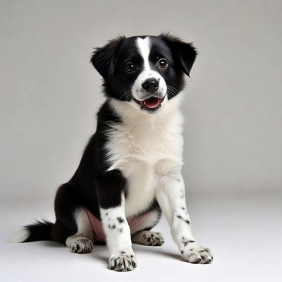 Black and white Border Collie puppy