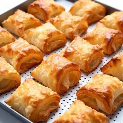 Fresh Golden Pastry Puffs in Tray