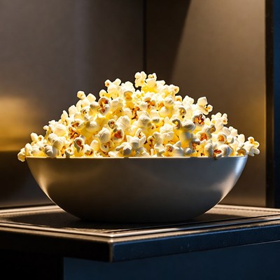 Heap of popcorn in bowl