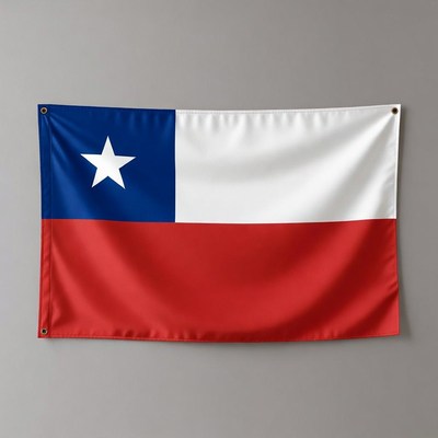 Chilean Flag Hanging on Wall