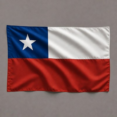 Chilean Flag on Gray Background