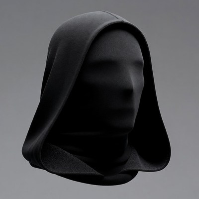Black Hoodie with Face Covering