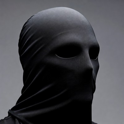Person in Black Full Face Mask