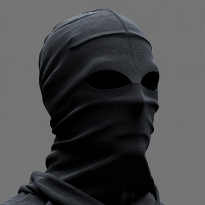 Black ski mask close-up