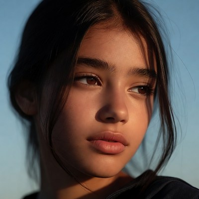 Closeup portrait of young woman